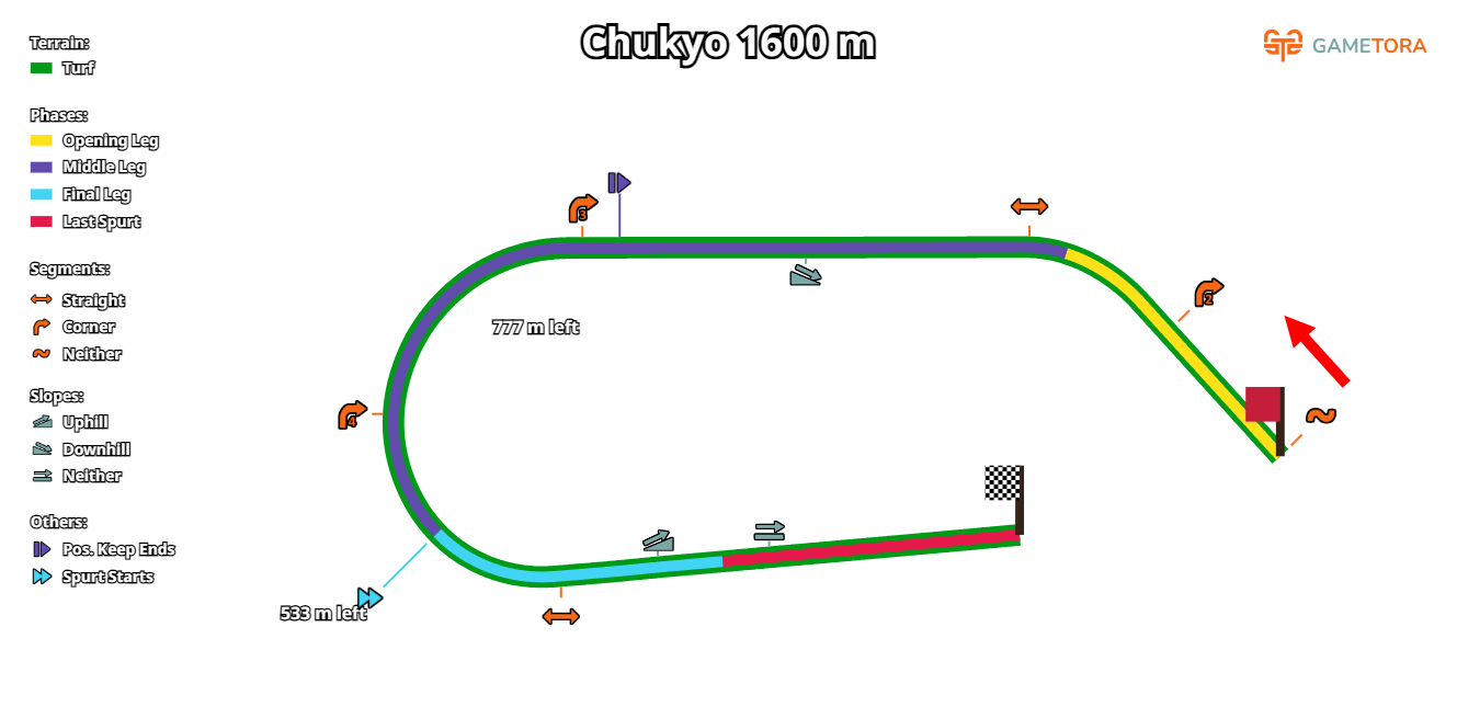 Chukyo Turf 1600 game map