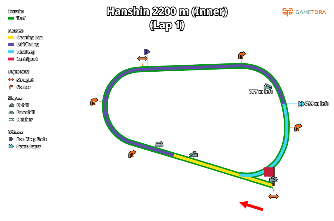 Hanshin Turf 2200 Inner game map