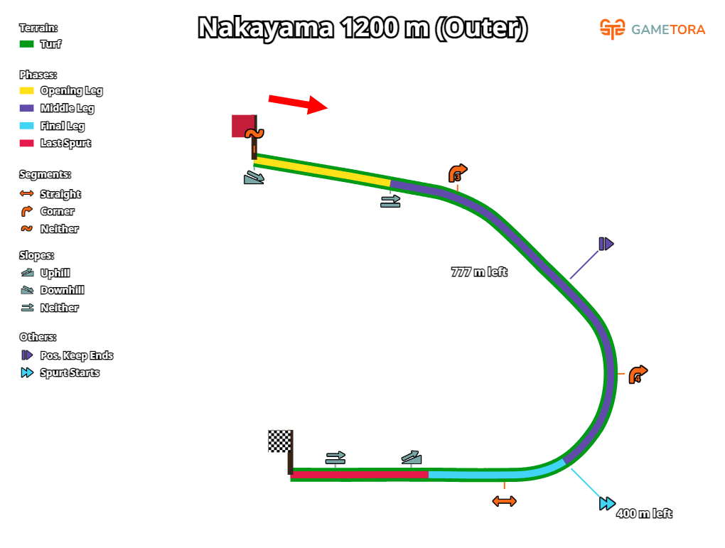 Nakayama Turf 1200 Outer game map