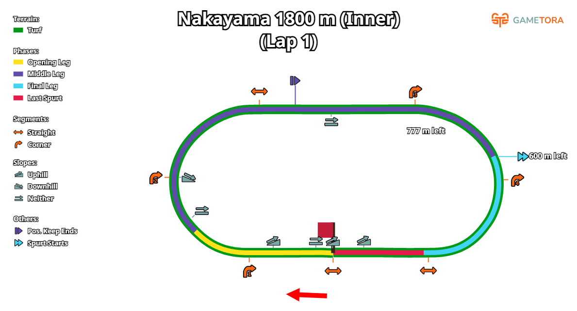 Nakayama Turf 1800 Inner game map