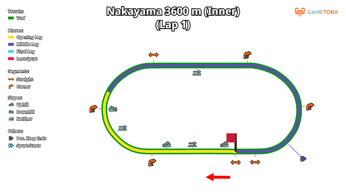 Nakayama Turf 3600 Inner game map