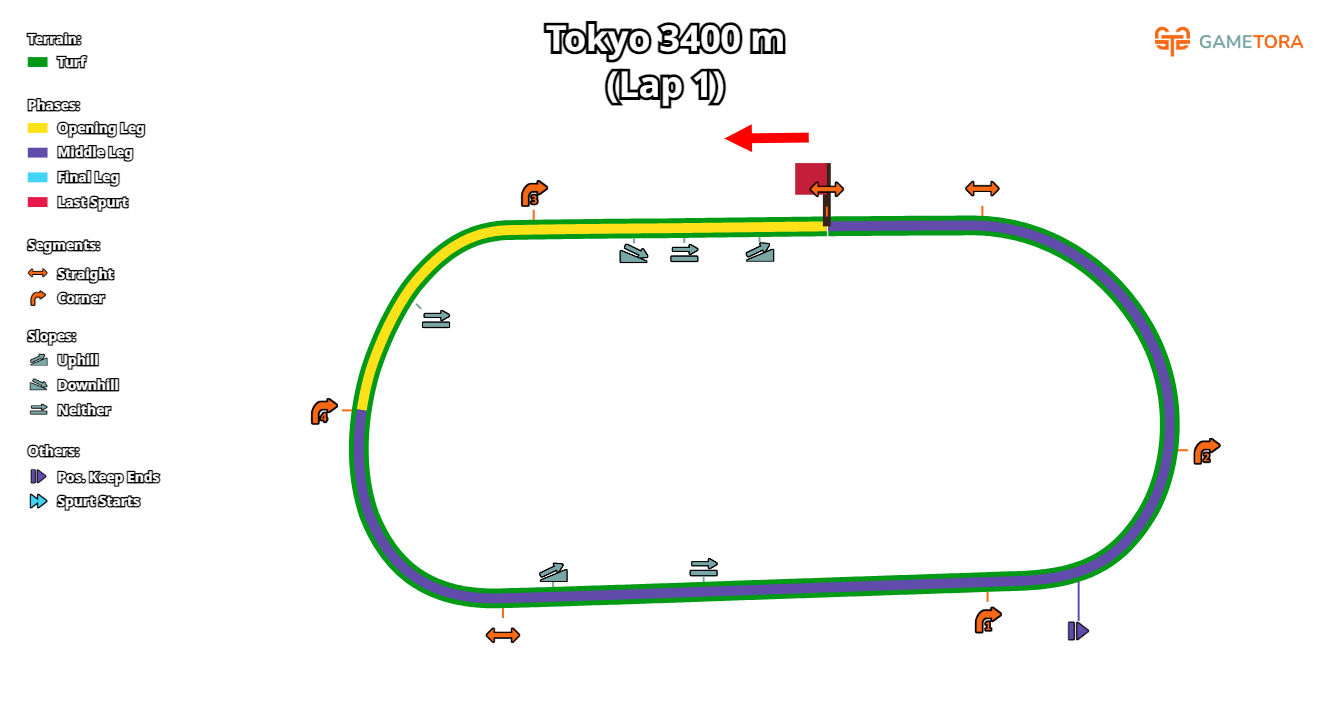 Tokyo Turf 3400 game map
